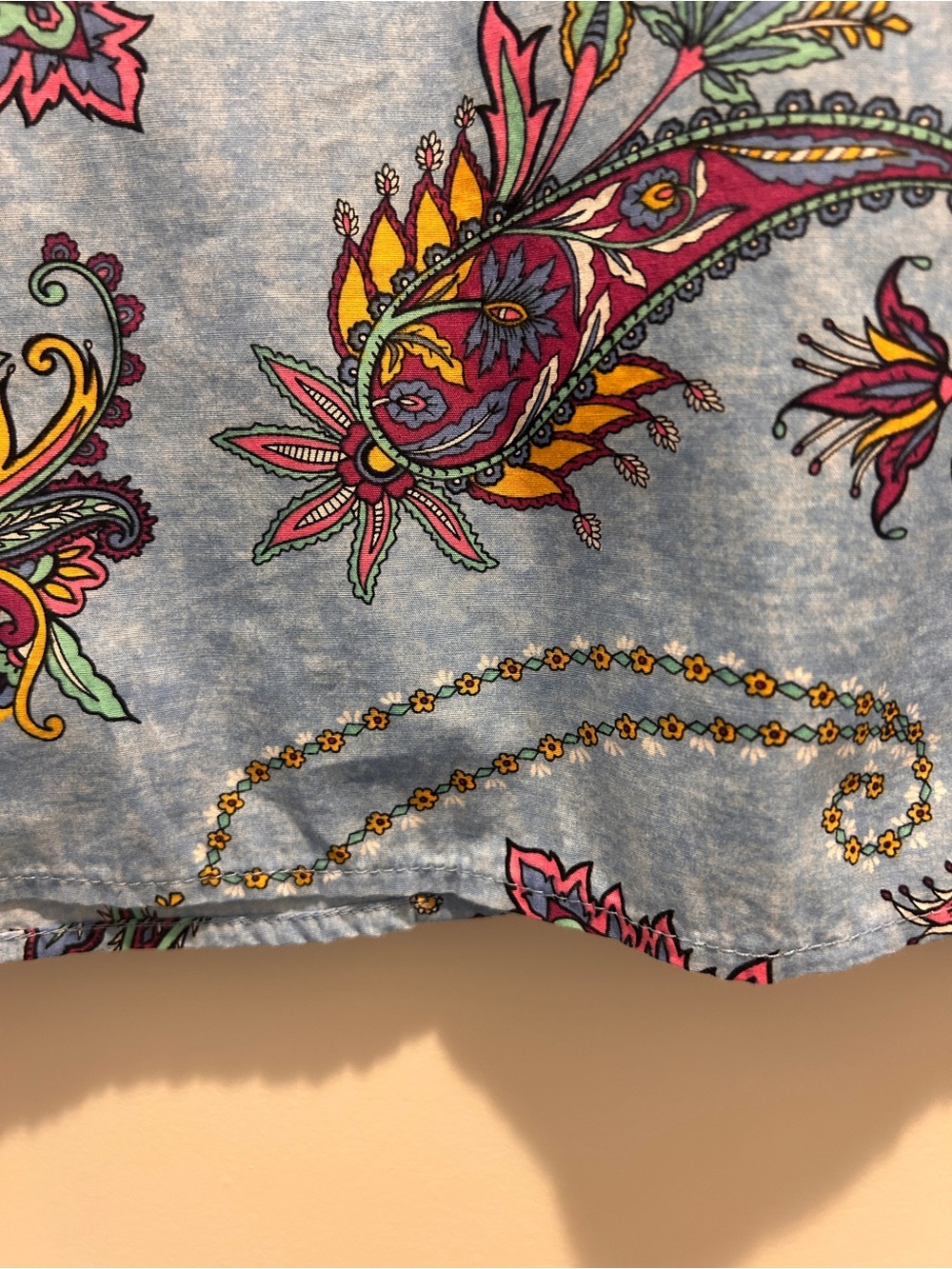 Talbots Blue Paisley Button-Down Shirt with Multicolor Accents - Picture 5 of 10